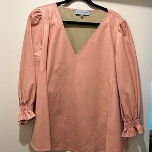 Tuckernuck pink faux leather blouse XXL